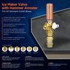 Everflow Icemaker Replacement Valve W/ Hammer Arrestor 1/2" Press Inlet x 1/4" Cmprssn Outlet, Lead Free Brass 545RH